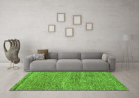 Machine Washable Abstract Green Modern Rug, wshabs124grn