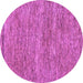 Round Machine Washable Abstract Purple Modern Area Rugs, wshabs124pur