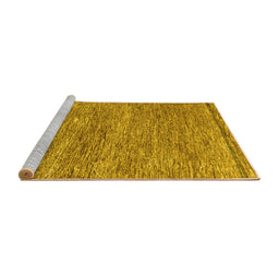 Sideview of Machine Washable Abstract Yellow Modern Rug, wshabs124yw