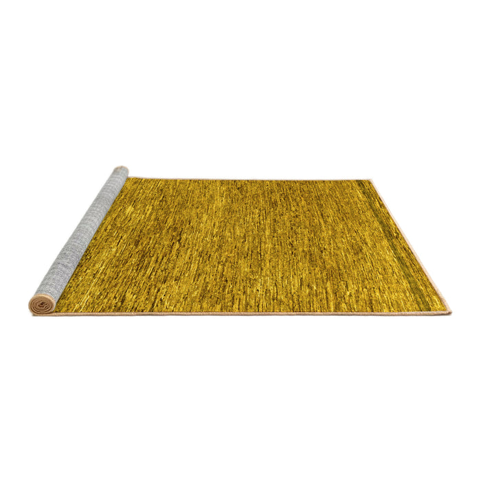 Sideview of Machine Washable Abstract Yellow Modern Rug, wshabs124yw