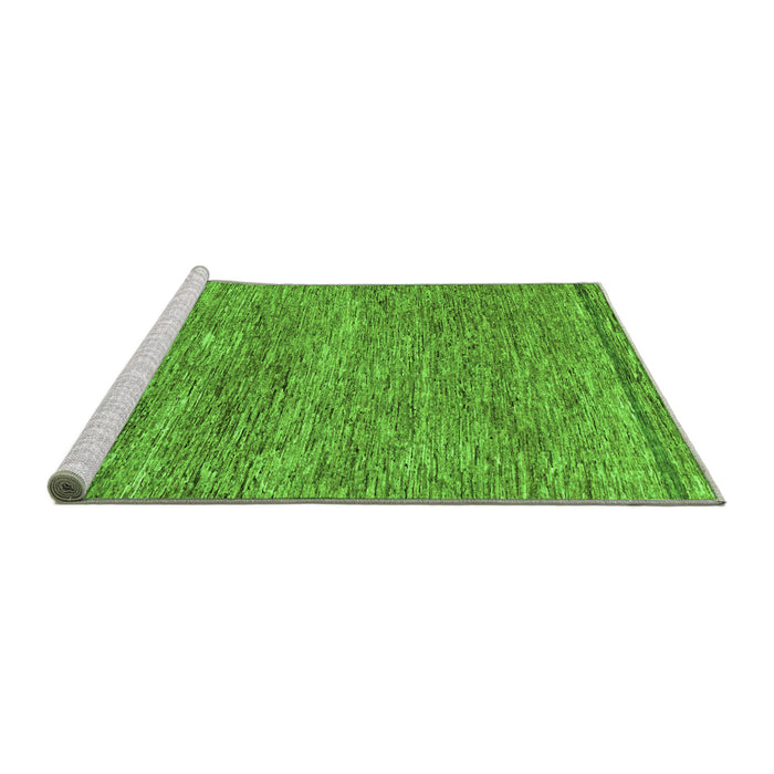 Sideview of Machine Washable Abstract Green Modern Area Rugs, wshabs124grn