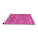 Sideview of Machine Washable Abstract Pink Modern Rug, wshabs124pnk