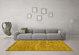 Machine Washable Abstract Yellow Modern Rug in a Living Room, wshabs124yw