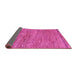 Sideview of Abstract Pink Modern Rug, abs124pnk