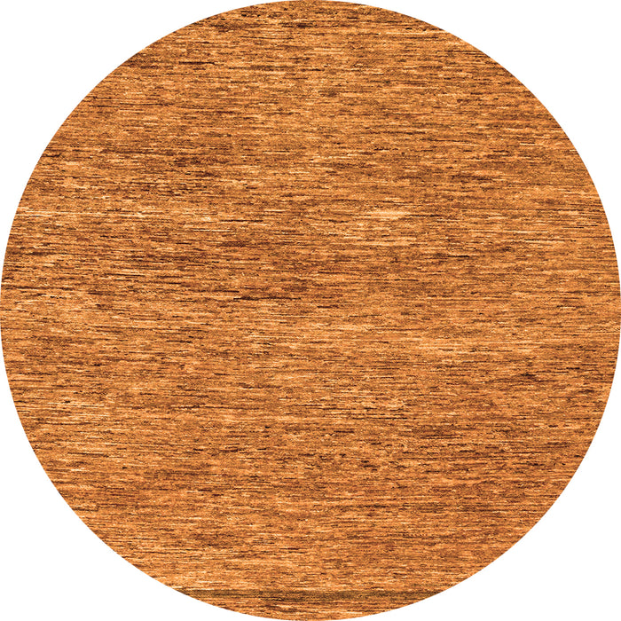 Round Machine Washable Abstract Orange Modern Area Rugs, wshabs124org
