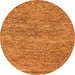 Round Machine Washable Abstract Orange Modern Area Rugs, wshabs124org