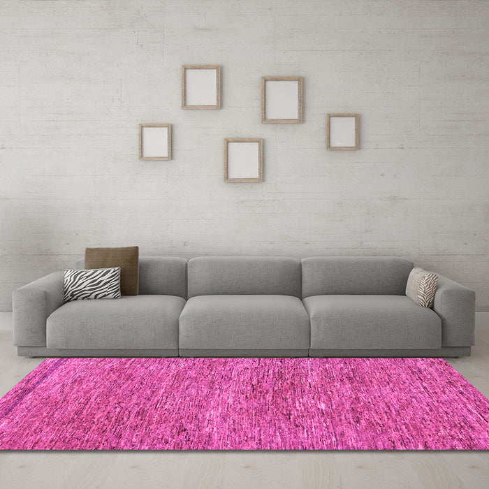 Machine Washable Abstract Pink Modern Rug in a Living Room, wshabs124pnk