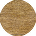 Round Machine Washable Abstract Yellow Rug, wshabs124