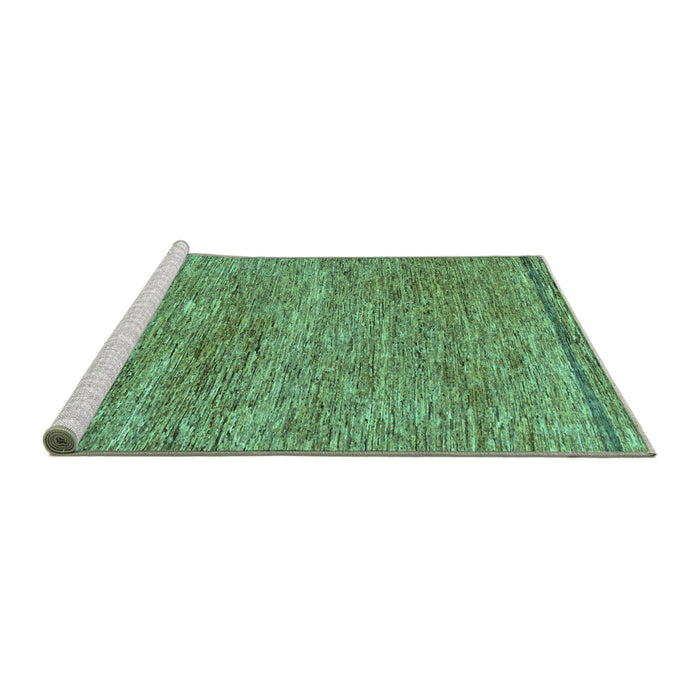 Sideview of Machine Washable Abstract Turquoise Modern Area Rugs, wshabs124turq