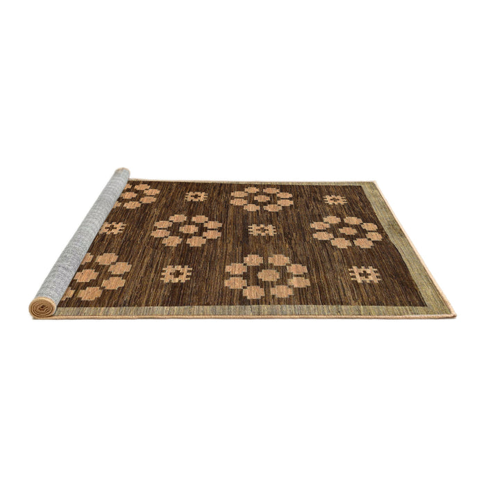 Sideview of Machine Washable Abstract Red Brown Rug, wshabs125