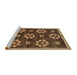 Sideview of Machine Washable Abstract Red Brown Rug, wshabs125