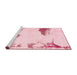 Sideview of Machine Washable Abstract Pink Rug, wshabs1250