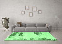 Machine Washable Abstract Emerald Green Modern Rug, wshabs1250emgrn