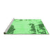 Sideview of Machine Washable Abstract Emerald Green Modern Area Rugs, wshabs1250emgrn