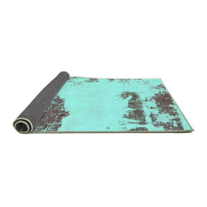 Sideview of Abstract Turquoise Modern Rug, abs1250turq