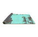 Sideview of Abstract Turquoise Modern Rug, abs1250turq