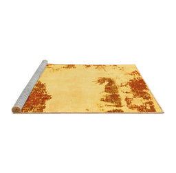Sideview of Machine Washable Abstract Yellow Modern Rug, wshabs1250yw