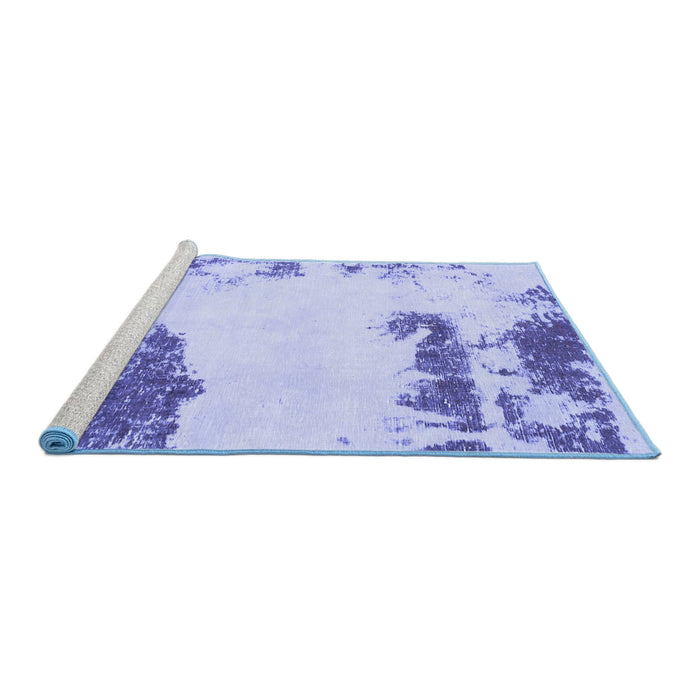 Sideview of Machine Washable Abstract Blue Modern Rug, wshabs1250blu