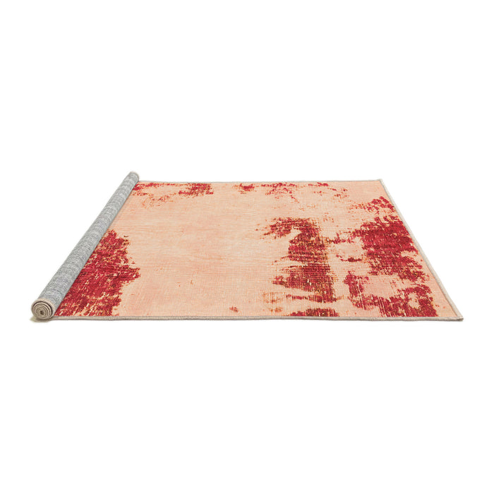 Sideview of Machine Washable Abstract Orange Modern Area Rugs, wshabs1250org