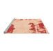 Sideview of Machine Washable Abstract Orange Modern Area Rugs, wshabs1250org