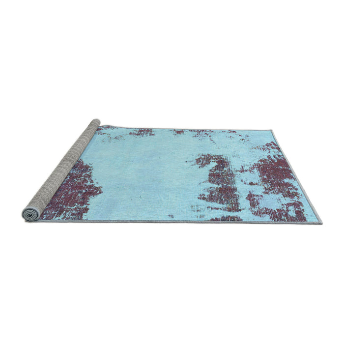 Sideview of Machine Washable Abstract Light Blue Modern Rug, wshabs1250lblu