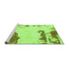 Sideview of Machine Washable Abstract Green Modern Area Rugs, wshabs1250grn