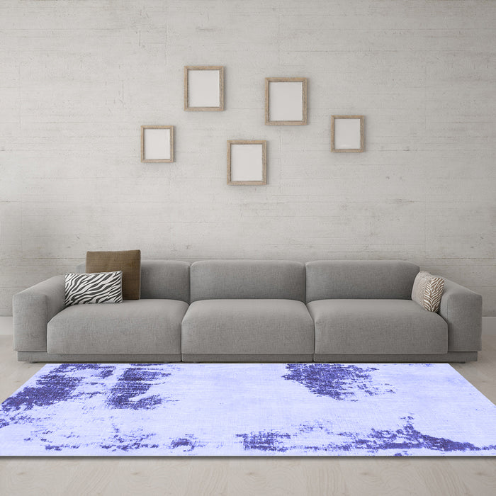Machine Washable Abstract Blue Modern Rug in a Living Room, wshabs1250blu
