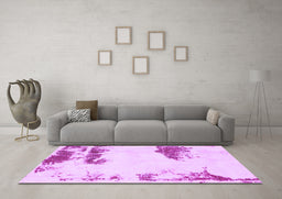 Machine Washable Abstract Purple Modern Area Rugs in a Living Room, wshabs1250pur