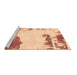 Sideview of Machine Washable Abstract Brown Modern Rug, wshabs1250brn