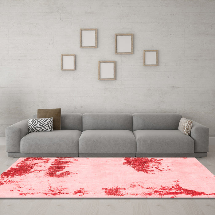 Modern Red Washable Rugs