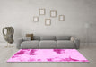 Machine Washable Abstract Pink Modern Rug in a Living Room, wshabs1250pnk