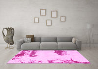 Machine Washable Abstract Pink Modern Rug, wshabs1250pnk