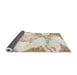 Sideview of Abstract Champagne Beige Modern Rug, abs1251