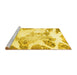 Sideview of Machine Washable Abstract Yellow Modern Rug, wshabs1251yw