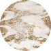 Round Machine Washable Abstract Champagne Beige Rug, wshabs1251