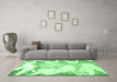 Machine Washable Abstract Emerald Green Modern Area Rugs in a Living Room,, wshabs1251emgrn