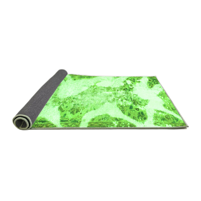 Sideview of Abstract Green Modern Rug, abs1251grn