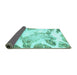 Sideview of Abstract Turquoise Modern Rug, abs1251turq