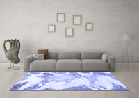 Machine Washable Abstract Blue Modern Rug, wshabs1251blu