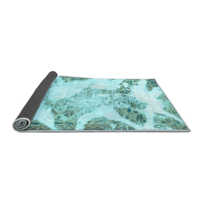 Sideview of Abstract Light Blue Modern Rug, abs1251lblu