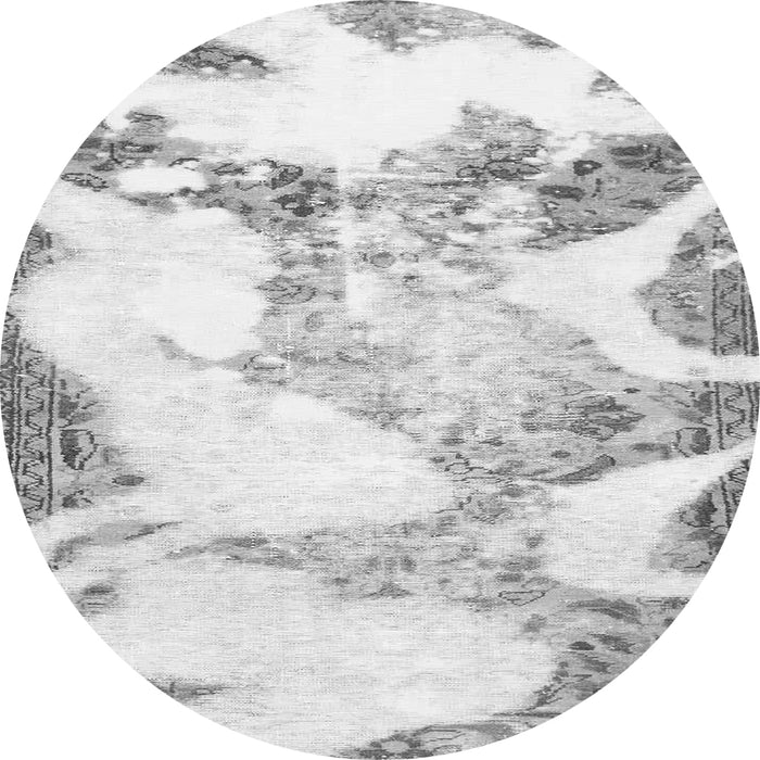 Round Abstract Gray Modern Rug, abs1251gry