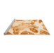 Sideview of Machine Washable Abstract Orange Modern Area Rugs, wshabs1251org