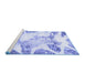 Sideview of Machine Washable Abstract Blue Modern Rug, wshabs1251blu