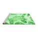 Sideview of Machine Washable Abstract Emerald Green Modern Area Rugs, wshabs1251emgrn