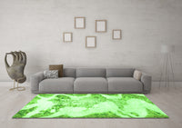 Machine Washable Abstract Green Modern Rug, wshabs1251grn