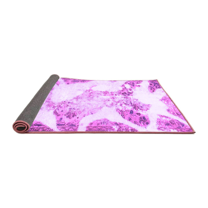 Sideview of Abstract Purple Modern Rug, abs1251pur
