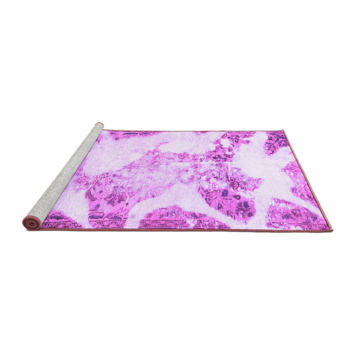 Sideview of Machine Washable Abstract Purple Modern Area Rugs, wshabs1251pur