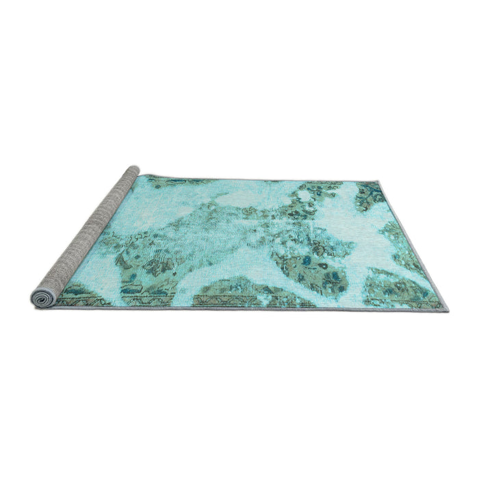 Sideview of Machine Washable Abstract Light Blue Modern Rug, wshabs1251lblu
