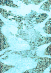 Abstract Light Blue Modern Rug, abs1251lblu