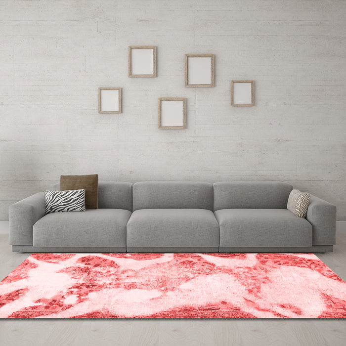 Modern Red Washable Rugs